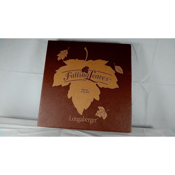 Longaberger Falling Leaves Metal Plate 8" Pewter Color, New In Box (2001) - Picture 6 of 8